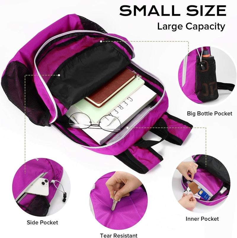 VPBAGE Store 15L Water-resistant Hiking Daypack, Small Backpack Travel Outdoor, Lightweight Day Pack with Tool Loops - Image 3